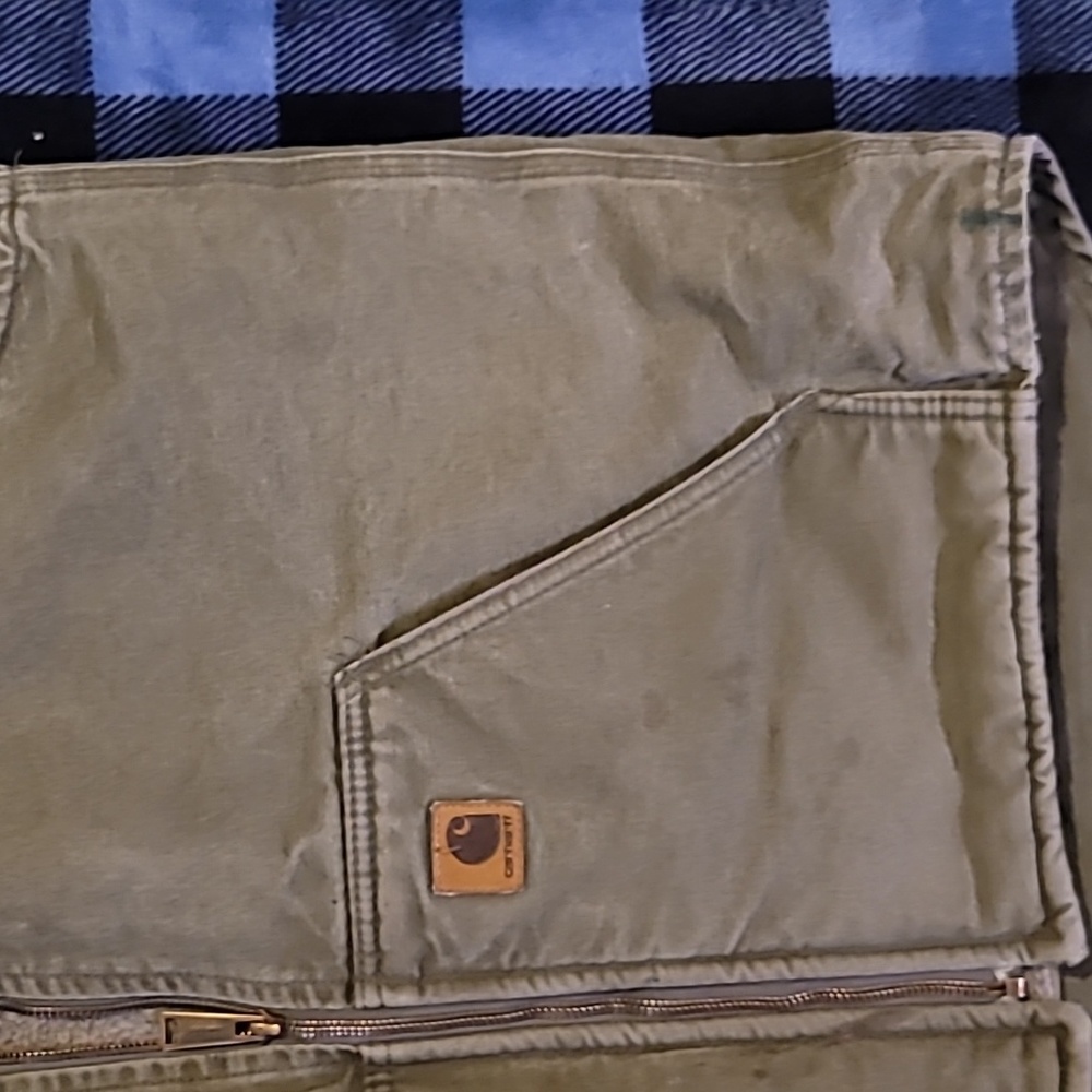 Vintage. Carhartt. USA Components. Zip Vest. Fleece-lined. Men's size LT - Picture 4 of 16